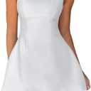 ABINGOO Women Sleeveless Mini Dress Summer Mock Neck Zipper Backless Slim A Line Dress Party Cocktail Bodycon Short Dresses Large