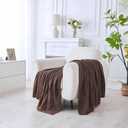 Douceur Brown Throw Blanket for Couch, Soft Chunky Cable Knit Throw Blanket, Classic Fisherman's Rib Stitch Pattern Throw for Living Room Gift, 56"x132"