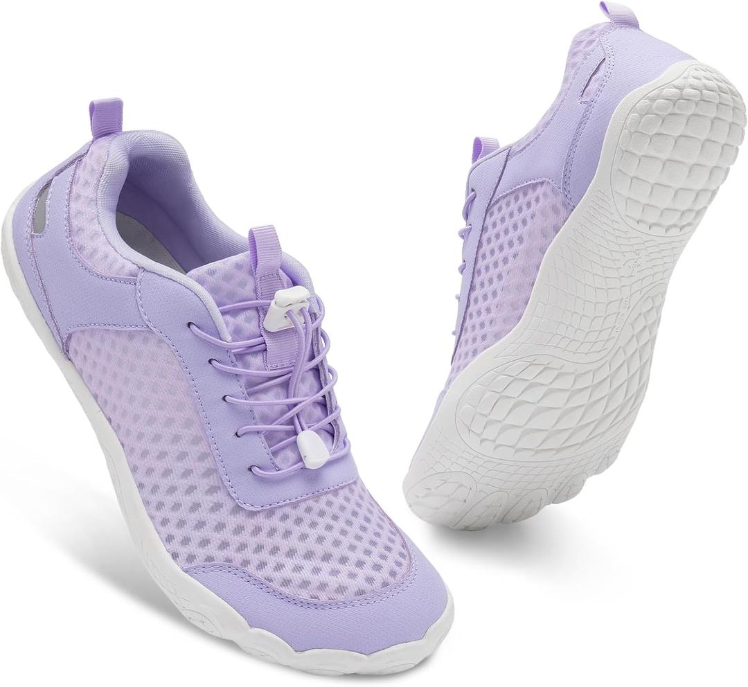 BARERUN Womens Water Shoes Quick-Dry Adjustable Athletic Hiking Water Sports Shoes Wide Toe Zero Drop Barefoot Shoes for Beach Swim Kayaking Surfing Walking Training Yoga Purple 7.5/ 6