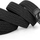 Plus Size 43'' to 75'' Mens Elastic Stretch Belts Big and Tall Belt (Black)