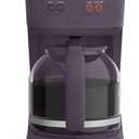 bella 12 Cup Programmable Coffee Marker, Reusable Dishwasher Safe Accessories, Easy LCD diaply, Auto Shutoff, 900 watt, Plum
