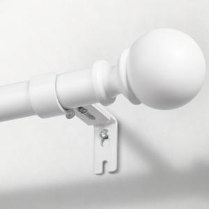Zeerobee Curtain Rods for Windows 66 to 120, 1 Inch Adjustable Heavy Duty White Curtain Rod, Outdoor Indoor Room Divider Modern Drapery Pole, 66-120"