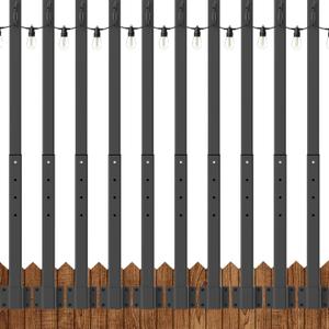 NUERPO 10 Pack String Light Poles,2.8Ft Metal Poles for Outdoor String Lights,Outdoor Light Poles with Post,Poles/Stand for Outside,Patio,Deck,Backyard,Garden Wedding,Party