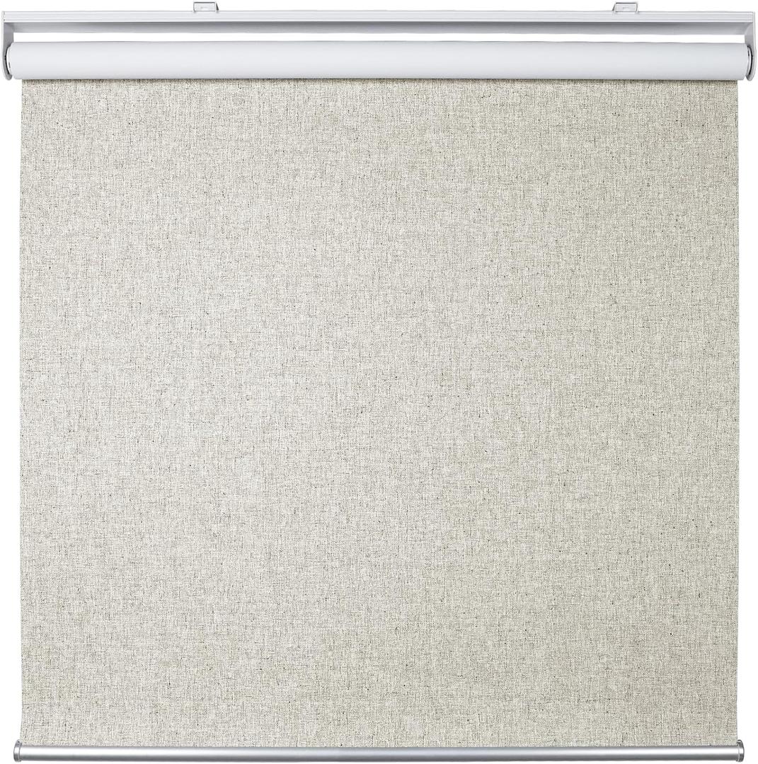 Homebox Cordless Blackout Roller Shades for Windows, 100% Room Darkening Blinds with Thermal Insulated Easy Install Spring System for Home, Living Room, Nursery (55" W x 72" H, Beige)