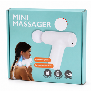 Mini Massage Gun with Brushless Motor Portable Handheld Deep Tissue Massager, Light & Palm-Size & Quiet, White
