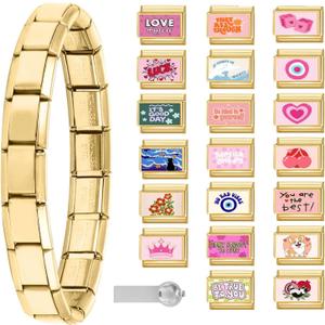 Italian Charms Bracelet Sets with 1Pcs Starter Brascelet 9Pcs Charms 9mm Italian Modular Charm Bracelet DIY Module Jewelry Gifts