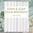 AmazerBath Shower Curtain Liner, 72x72 Plastic White Shower Curtain Liner, Cute Waterproof PEVA Shower Curtains, Lightweight Shower Curtains for Bathroom with Magnets and 12 Rustproof Grommet Holes