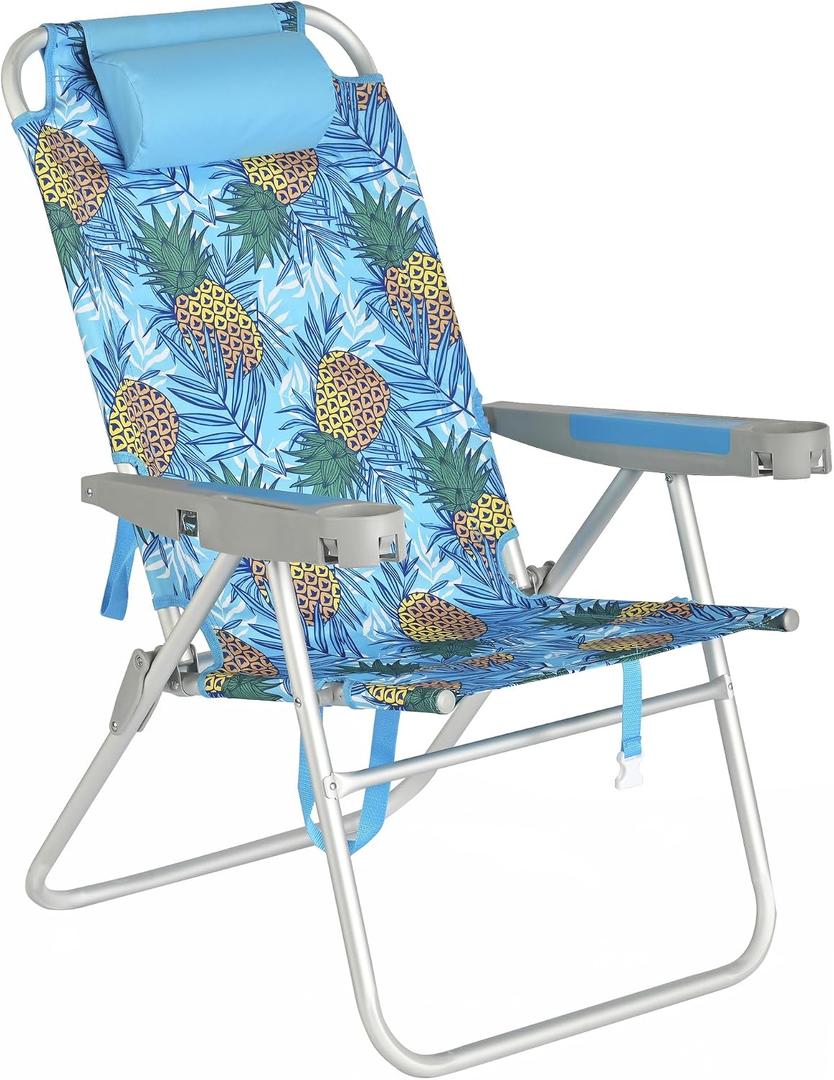 SUNNYFEEL Tall Beach Chair for Adults, High Back High Seat Folding Chairs, 28 inches x 26 inches x 42 inches