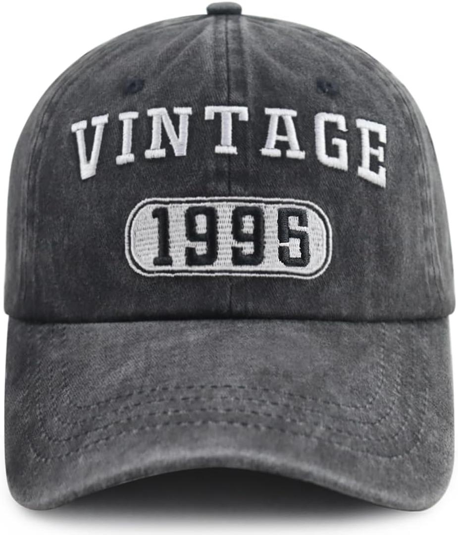XacaYuerp Vintage 1935 1945 1955 1965 1975 1985 1995 Baseball Hat for Men Women, Adjustable Cotton Embroidered Baseball Cap (Black)