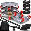 Furniture Moving Dolly Set  Heavy Duty 2300 lb Capacity, 5-Wheel System with Lifter Tool, 360 Swivel Casters, Floor-Safe Design, Includes Gloves & Bag  Move Heavy Items Easily