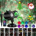 Holiday Halloween Valentine Party Christmas Diwali Projector Light (Indoor, Outdoor, Splashproof IP44), 16 Slides (4 Pictures Each), 10 Wave Effects, Remote Control (Power Timer Speed Flash), 3 Mounts