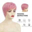 Short Pink Wig for Women Layered side Part with Bangs Wigs Synthetic Hair Pixie Cuts Wigs for Cosplay Halloween Party Use