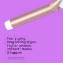 Conair Double Ceramic 1 -Inch Long Barrel Curling Iron, 1 -Inch Barrel Creates Soft Waves, Hair Waver for Use on Medium & Long Hair, White/Rose Gold