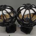 2 Pack Globe Outdoor Post Lights, Black Sphere Post Lamp Fixture with Pier Mounting Base, Waterproof Rustproof Aluminum Outside Post Light for Lawn Porch Garden Pathway Patio Fence No Sensor,Medium