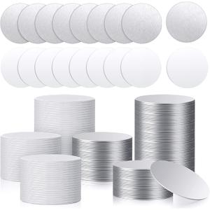 50 Set Sublimation Blank Aluminum Stickers Set 1 Inch Round Blank Bezel Pendant Tray Aluminum Sheet, Includes Sublimation Blank Discs and Double Side Tapes for Personalized Photo Jewelry Making DIY