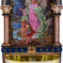 Guardian Angel Holy Water Font | Catholic Home Wall Decoration | Great Christian Gift for Baptism and First Holy Communion | Wooden Base with Full-Color Image of Angel Guiding Children