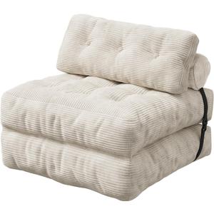 WLIVE Sofa Bed, Bonless Couch, Bean Bag Chairs for Adults, Pull Out Couch, with Pillow, for Living Room Dorm Bedroom, Beige