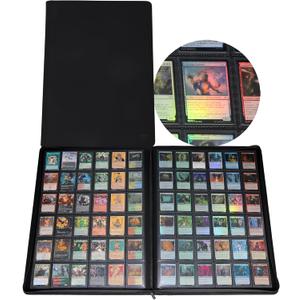 36Pocket Ringless Trading Card Binder Holds 2304 Cards, SideLoading Black Pages, Zipper Collection Album for TCG & Sports Cards
