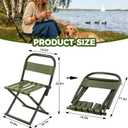 Portable Camping Chair, Full Steel Frame Folding Stool with Back, 400LBS Capacity Military Green Outdoor Chair for Adults, Heavy-Duty Webbing Seat, Compact Foldable Design for Hunting, Fishing, Hiking, Large
