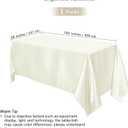 TURSTIN 1 Pack Ivory Satin Tablecloth 102 x 58 Inch Overlay Satin Table Cover Rectangle Bright Silk Tablecloth Smooth Fabric Table Decoration for Wedding Banquet Party Events