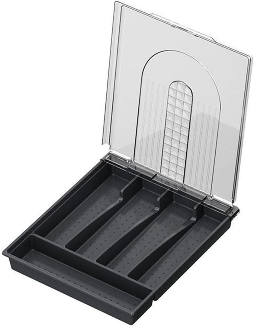 Practical Cutlery Storage Box With Lid Kitchen Cutlery Organization Container Convenient For Storage Carrying (Multicolor)