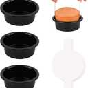 HUAKENER 4 Inch Cake Pan - Set of 3 Round Cake Pans with 100 Pieces Parchment Paper, Non-stick Cake Baking Pans, Dishwasher Safe