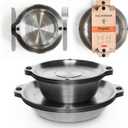 FULL WiNDSOR - MAGWARE - Magnetic Bowls and Plates Set - Stainless Steel Travel Dinnerware for Camping, Overlanding, Backpacking, Picnic, RV, Outdoor Dining Portable Tableware Mess Kit