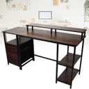Home Office Computer Desk Industrial Computer Table Vintage Computer Desk with Raised Shelf for Home Office