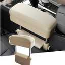 SKTU Auto Car Armrest Extender Support Elbow & Forearm Arm Wrist Rest Support Adjustable Height Comfort Pad Universal Fit for Most Car Models Center Console, Beige