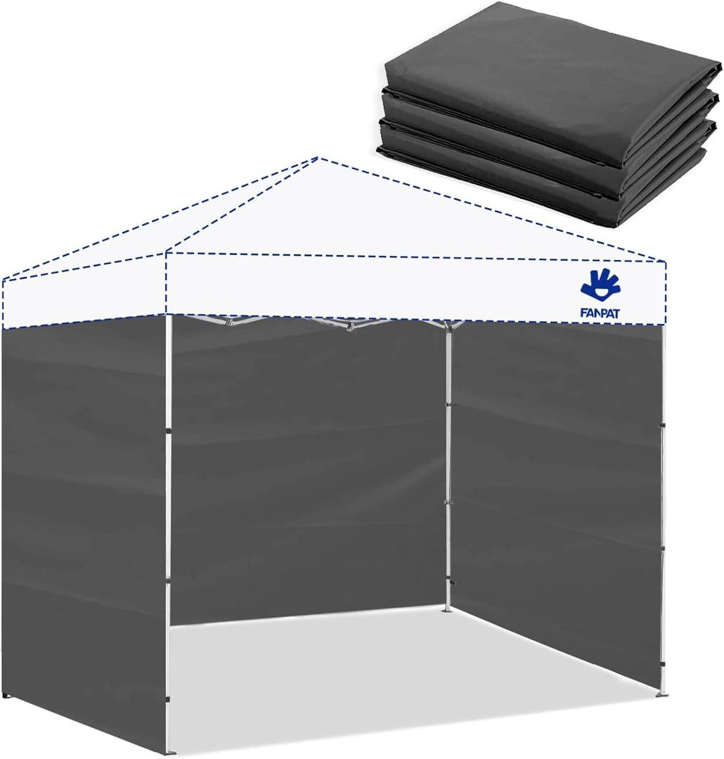 Fanpat Instant Canopy Tent Sidewalls for 10x10 Pop Up Canopy Waterproof (Dusk Gray, 3 Sidewalls)