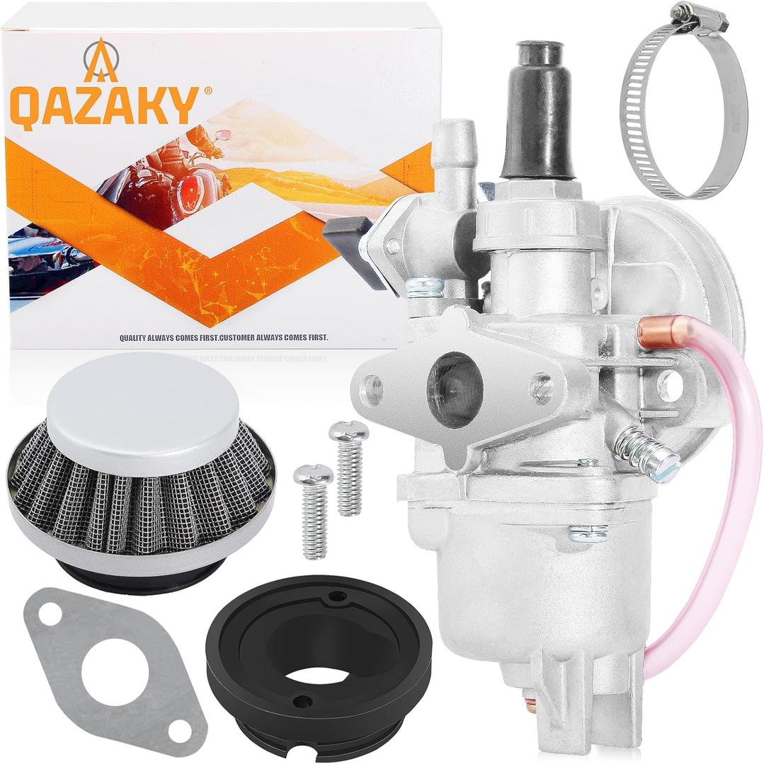 Carburetor for 43cc 47cc 49cc 50cc SYX Moto Holeshot Kids Mini Dirt Bike Pit Pocket Rocket Super Bike Minimoto ATV Quad Go Kart Moped Chopper Scooter Motocross Brush Cutter 2-stroke Engine Carb (Silver)