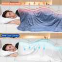 Cooling Blanket Cool Summer Blankets for Hot Sleepers 79''x87'' King Size Soft Double Side Enhanced Blanket for Bed Couch Sofa, Keep Cool for Night Sweats (Blue)