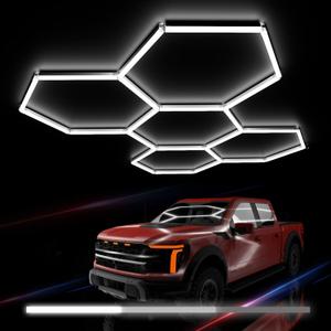 Hexagon Garage Lights : 3 Level Dimmable 168W Tube 5 Grids Hexagon LED Lights - Easy Install 6500K Super Bright Hex Lights for Garage, Home Gym, Shop, Workshop, Basement, Studio