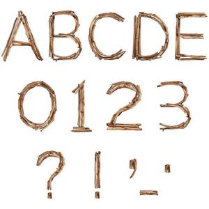 Geyoga 200 Pcs Large 6'' Bulletin Board Letters Font Letter and Punctuation Cutout Combo Set Big Classroom Alphabet Cutout for Bulletin Board Display School Chalkboard Wall Decor (Twigs,Brown)