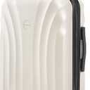 BAGSMART Carry On Luggage 22x14x9 Airline Approved with TSA Lock, Expandable Hard Shell Suitcase with Spinner Wheels, Lightweight 20 Inch Travel Rolling Carry-On Luggage, Off White