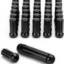 9/16-18 Lug Nuts for 1994-2011 Dodge Ram 2500 3500, 2002-2010 Ram 1500, 1988-1998 Ford F250 F350, 2004-2009 Durango, 32PCS 7 Spline Wheel Lug Nuts 9/16x18 Black with Socket Key for Aftermarket Wheels