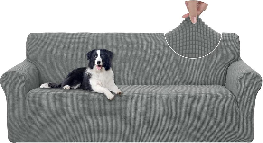 U-NICE HOME Stretch Couch Cover Sofa Cover Washable Sofa Slipcover Furniture Protector for 3 Cushion Couch Sofa Pet Friendly(Sofa, Grey) (Large) U-NICE HOME Stretch Couch Cover Sofa Cover Washable Sofa Slipcover Furniture Protector for 3 Cushion Couch Sofa Pet Friendly(Sofa, Grey) (Large)