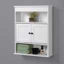Zenna Home Bathroom Storage Wall Cabinet, Wooden Wall Mounted Storage Organizer, Ideal Medicine Cabinet or Over The Toilet Storage, White, 21.5 inches x 29 inches x 6.88 inches
