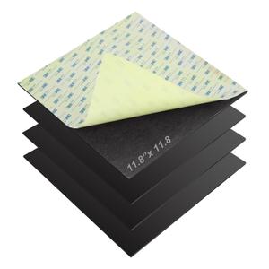 CYEAH 4 Pcs Neoprene Rubber Pads, 12 x 12 x 1/16 in Thick Self Adhesive Solid Rubber Sheets, Self Adhesive Rubbers Pads for Supports, Leveling, Sealing, Bumpers, Protection