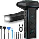 Electric Air Duster with Flashlight,180000RPM Compressed Air Duster Turbo Fan(10000mAh),Multipurpose Jet Fan,Electric Air Blower Duster with Assist Lighting, High-Speed Air Blower with 4 Gear-Black