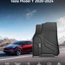 3W Tesla Model Y Floor Mats 2020-2024 2025(Not for Juniper), Cargo Liners & Frunk & Seatback Protector Mats,TPE Custom Fit All Weather, Full Set, Accseeories 5-Seater