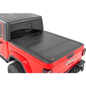 Rough Country Hard Tri-Fold Truck Bed Cover, Flip Up Truck Tonneau Covers for Jeep Gladiator JT (2020-2024) - 5ft Jeep Gladiator Bed Cover, Tonneau Cover - 49620500