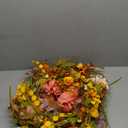 Fall Wreath Red Orange Yellow Tulip Daisy Green Leaf Front Door Wreath Indoor Outdoor Home Decoration Thanksgiving Harvest Festival Party Wedding Decoration