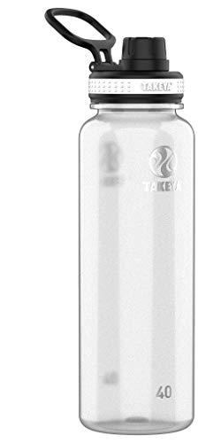 Takeya Tritan Water Bottle with Spout Lid - Durable Dishwasher-Safe Water Bottle - Simple, Modern Bottle - Reusable Water Bottle with Leak-Proof Lid - 40 oz, Clear