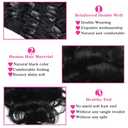 #1B Natural Black Clip in Hair Extensions Human Hair,Color 1B Long Wave Remy Hair Extensions Clip ins for Women, 20 Inch 120g 7Pcs,Natural Black Human Hair Extension