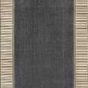 Nuloom Asha Dark Grey/Ivory, 2' x 3', Casual, Striped Border, Soft and Cozy, High Traffic, Stain Resistant, Easy Clean, Durable Area Rug for Indoor/Outdoor Patio, Deck, Porch, Garden, Courtyard