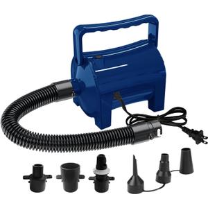 Artigarden Electric Air Pump Portable 460W Quick-Fill Air Pump Air Flow 45CFM 2.1PSI with Hose 5 Nozzles 120V AC Inflator Deflator Pump for Air Mattress Air Bed Inflatable Cushion Boat Swimming Ring