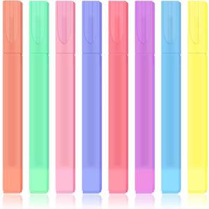 Aesthetic Cute Pastel Highlighters Set, 8 Pcs Bible Highlighter, Highlighter Assorted Colors, Bible Highlighters and Pens No Bleed, Chisel Tip, Candy Colors, No Bleed Bibles Assorted Colors