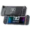 RHOTALL Glitter Case for Nintendo Switch 2 2025, Protective Dockable PC Shell Case, Slim Design Crystal Flash Controller Cover with Detachable joycon Compatible with New Nintendo Switch 2 7.9 Inch