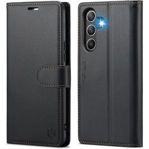 for Samsung Galaxy A25 5G Wallet Case with RFID Blocking Credit Card Holder, PU Leather Folio Flip Kickstand Protective Shockproof Cover Women Men for Samsung A25 Phone Case (Black)